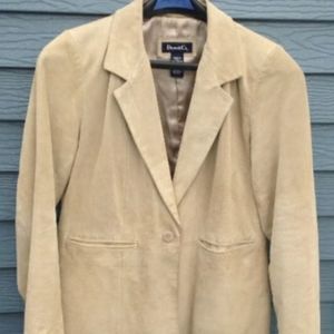Denim & Co. Beige Suede Size Medium  Jacket